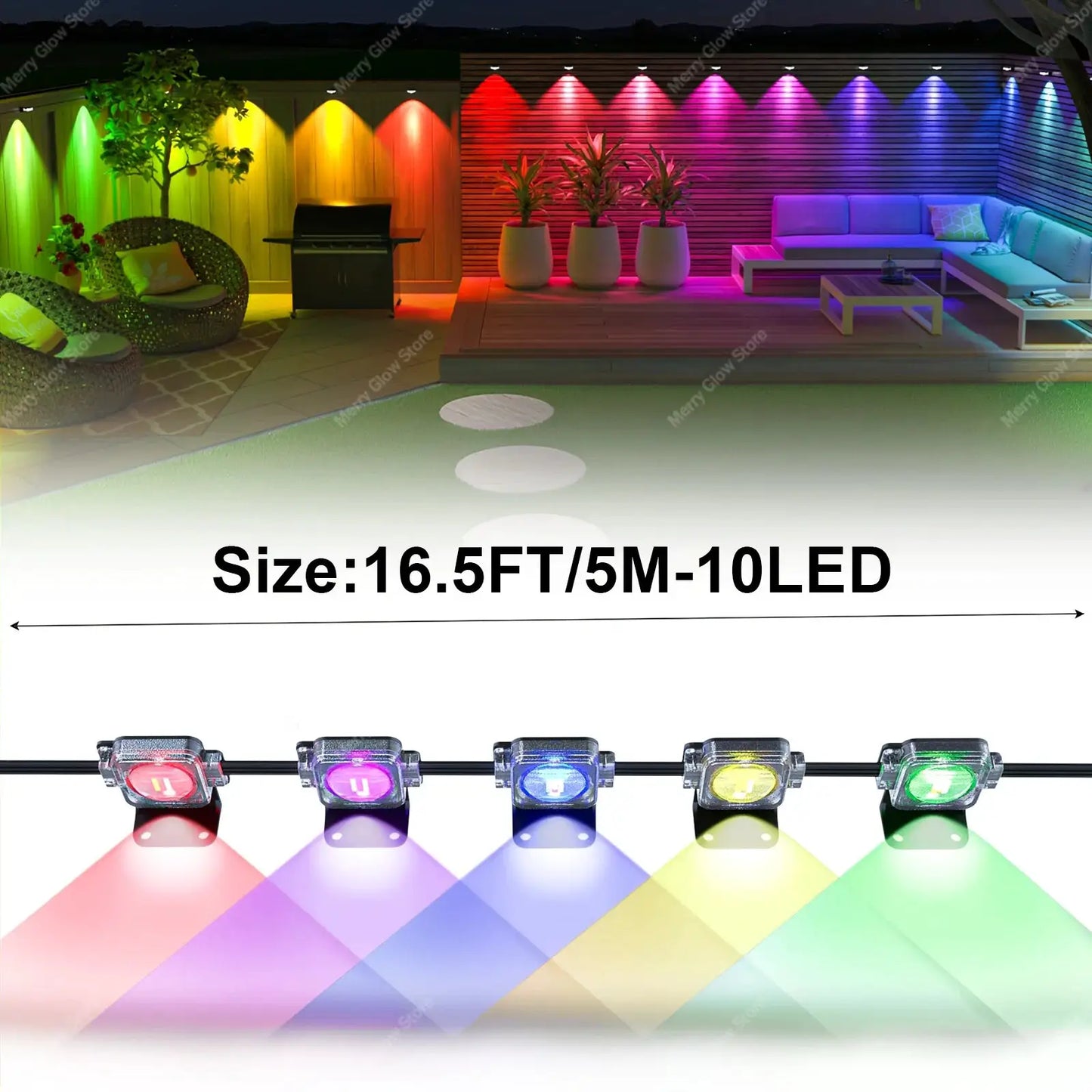 200ft 150ft 100ft Permanent Outdoor Lights Smart Eave Lights App Control Scene Modes IP67 Waterproof House Decor for Christmas from PriceLows™