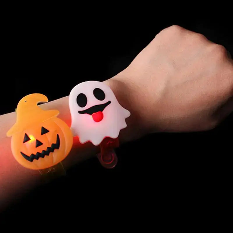 Halloween Glow Bracelets | Pumpkin Ghost Style | Soft Plastic | One Size
