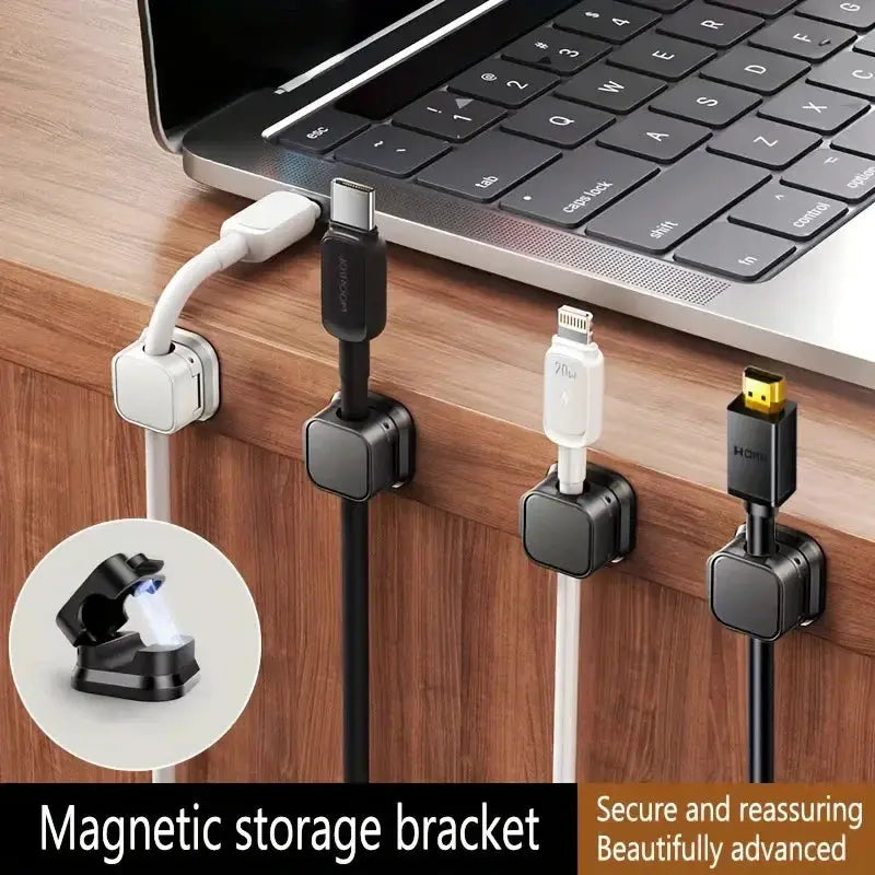 1 piece of magnetic wire organizer desktop wall mounted data cable holder and fixing tool cable clamp plug and hanger from PriceLows™
