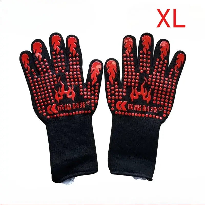 Oven Gloves | 500C Heat Resistant Silicone | Non Slip Mitts | One Size