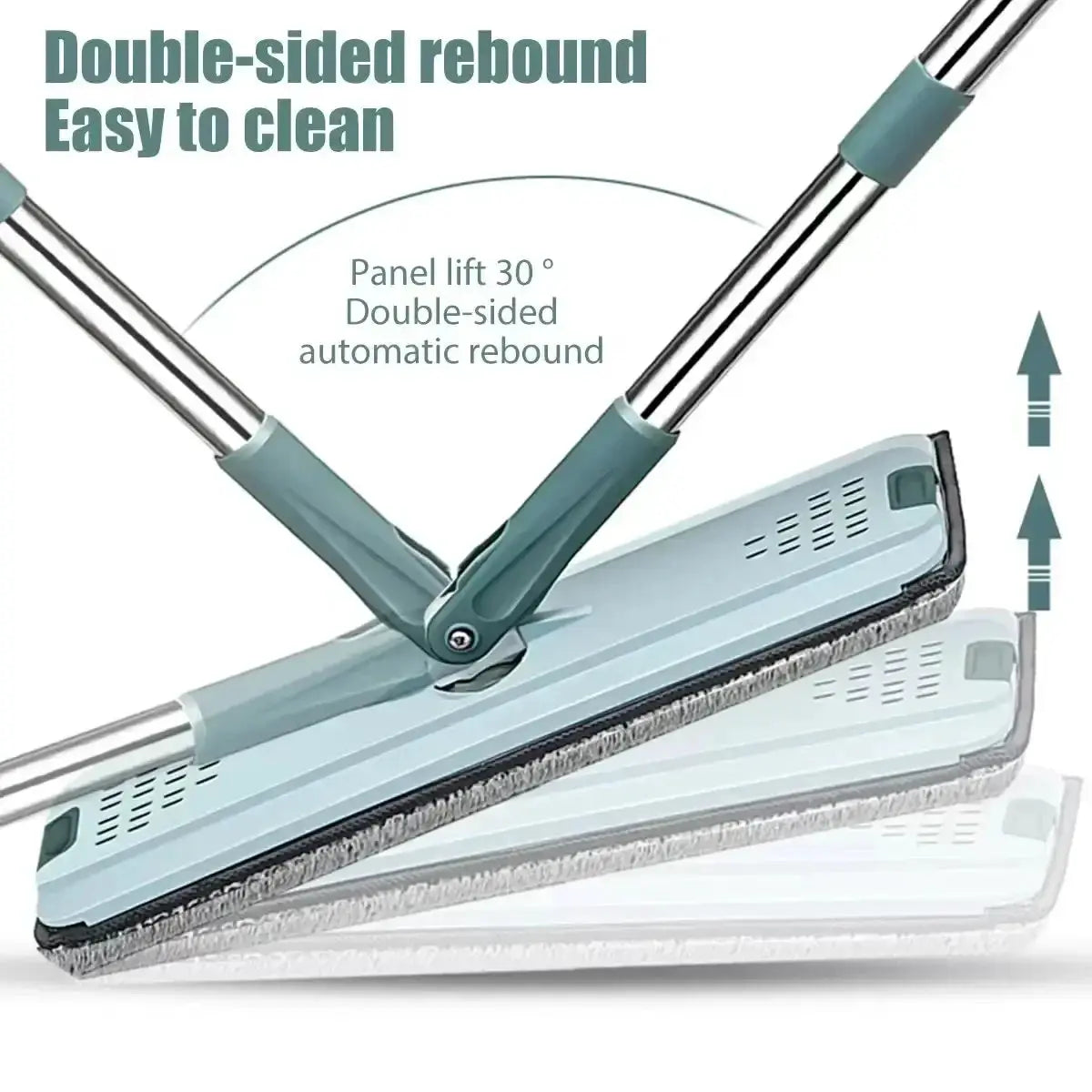 Flat Squeeze Mop with Bucket Hand Free Wringing Floor Cleaning Mop Microfiber Mop Pads Wet or Dry Usage on Hardwood Laminate from PriceLows™
