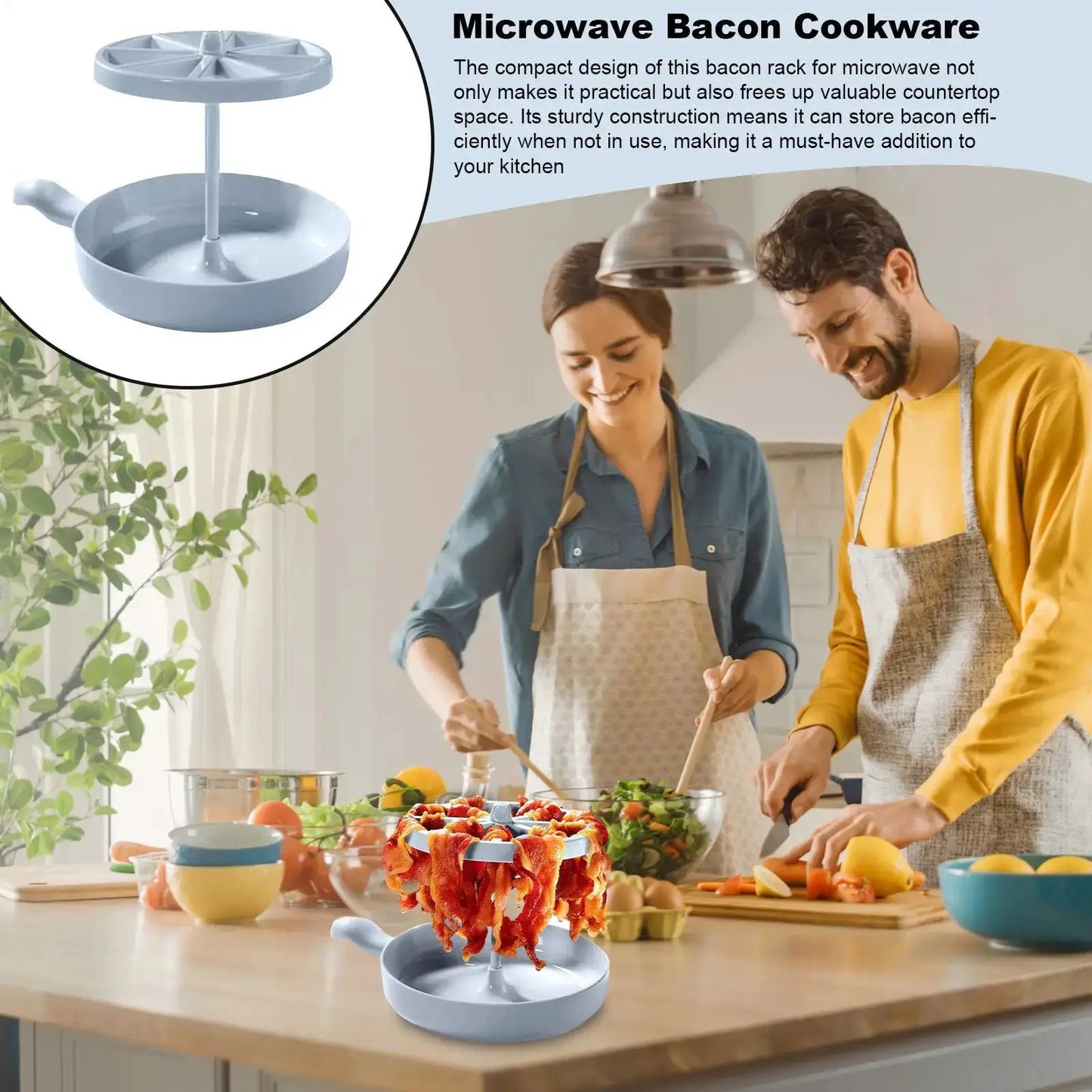Microwave Bacon Cooker | Plastic PP | Tray 18x15.5x15.4 cm | One Size