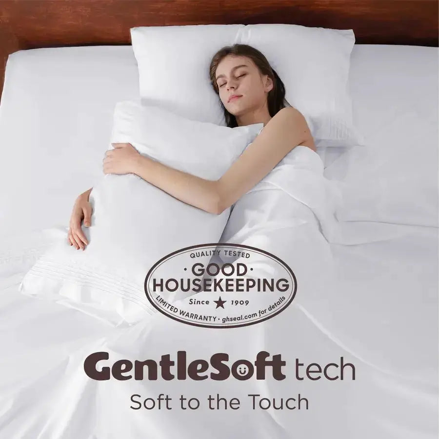 Deep Pocket Queen Sheets Set Fits Mattresses Up to 21 Inches Thick 4 Piece GentleSoft Bed Sheets, Moisture Wicking, Soft amp Coo from PriceLows™