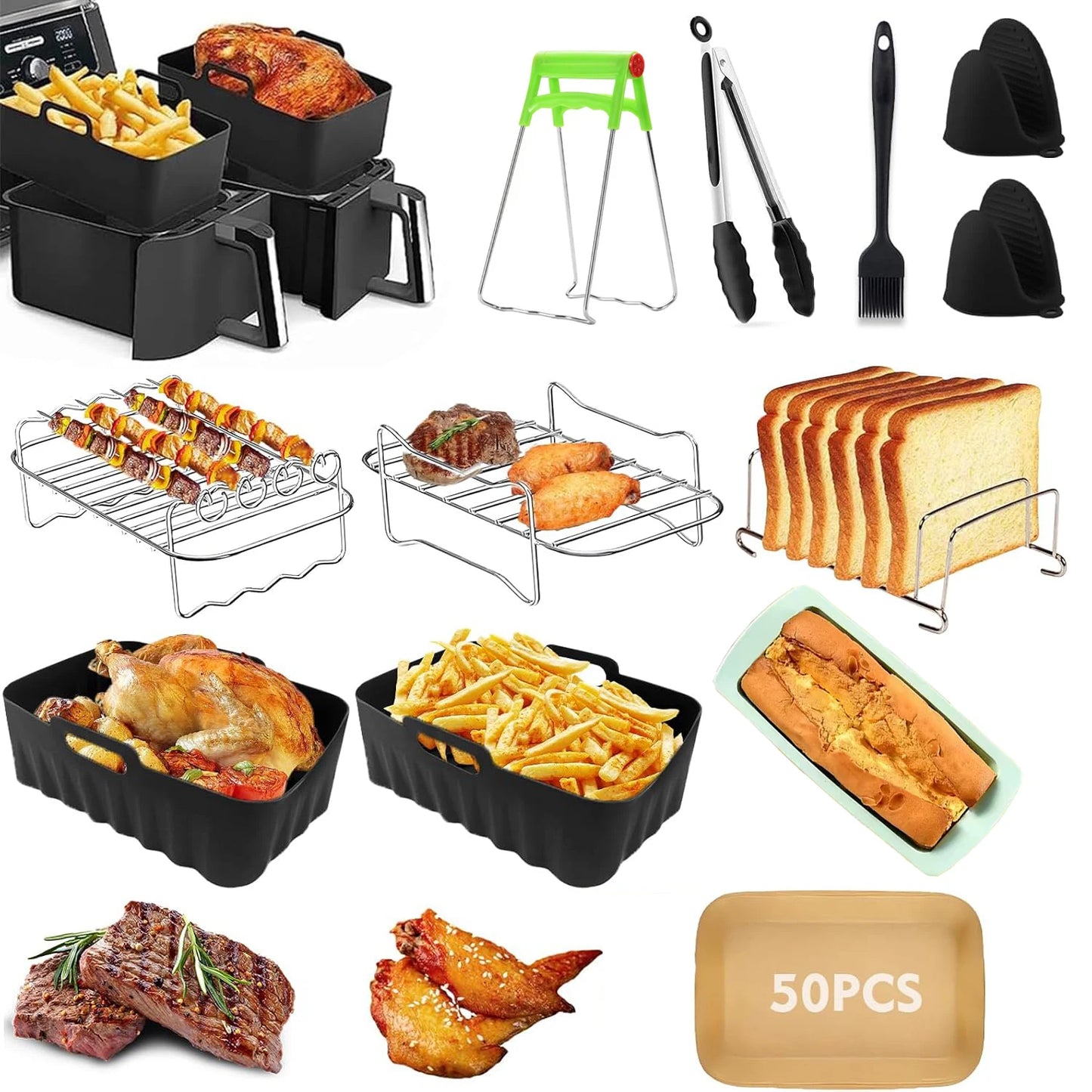 Air Fryer Accessories Set | Silicone Mold | Ninja Foodi AF Series | AF400EU