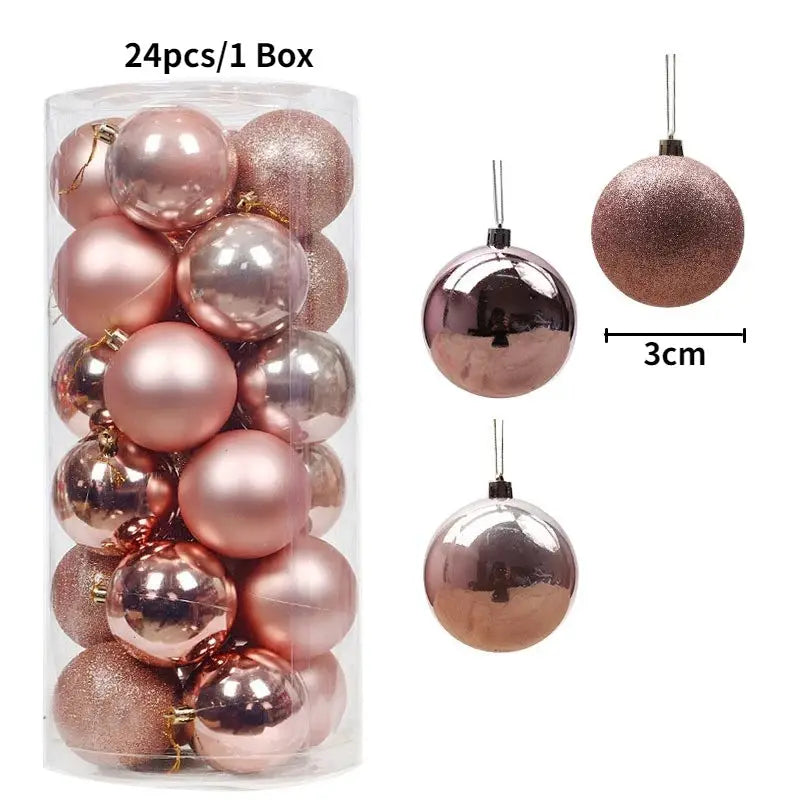 Christmas Tree Ornaments | Plastic Baubles | Indoor Decor | 24 Or 36 Pcs
