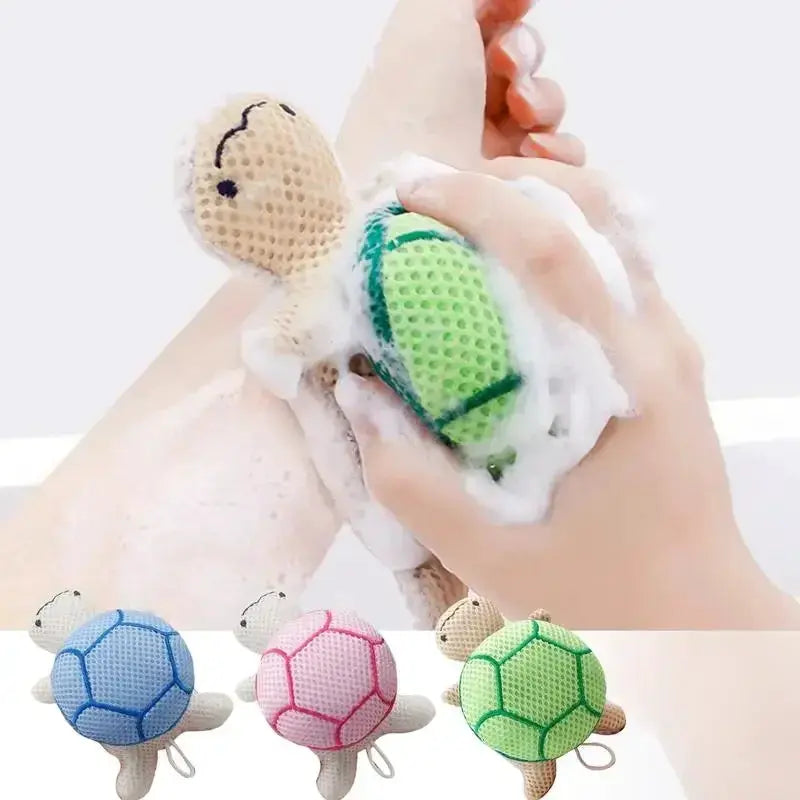 Shower Puff | Soft Exfoliating Sponge Brush | Turtle Design | 14x9x6 cm