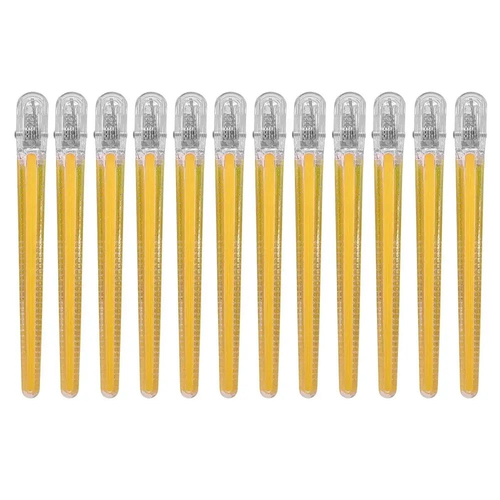 Pro Seamless Hair Clips | 12 Pcs Plastic Alligator Barbershop Styling Tools