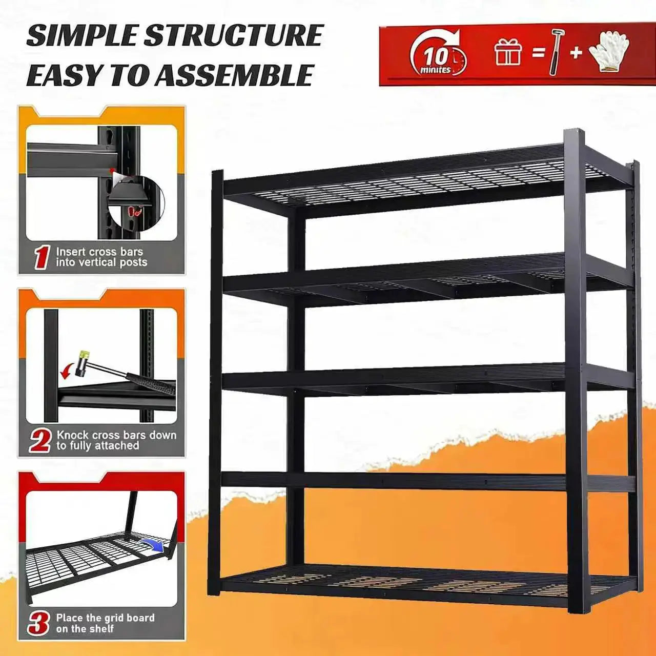 Nnovaroom 72" Adjustable Metal Double Layer Column Shelving, Commercial Grade Utility Rack for Warehouse, Basement, Kitchen from PriceLows™
