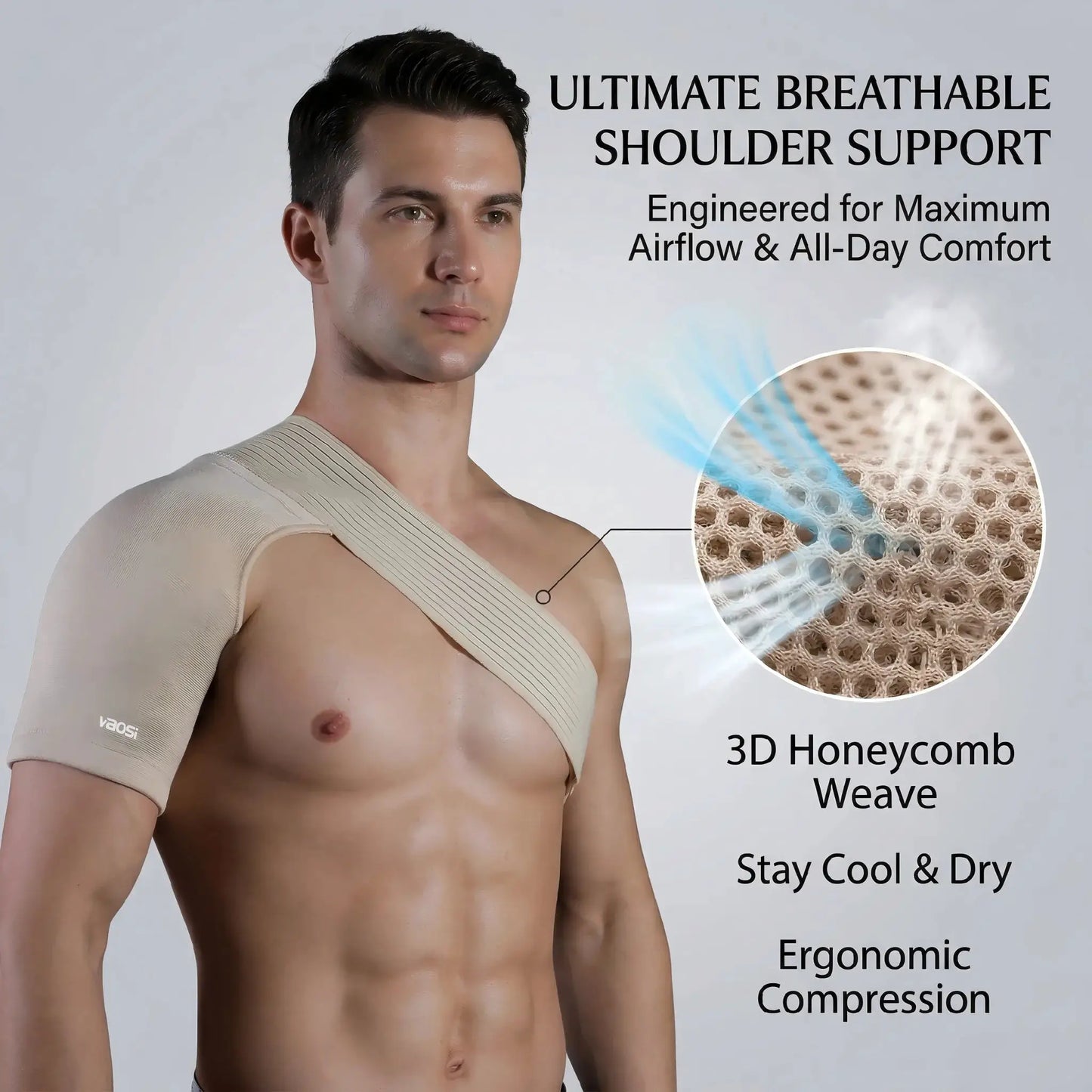 Adjustable Compression Shoulder Support Brace | Pain Relief And Injury Recovery | Men And Women
