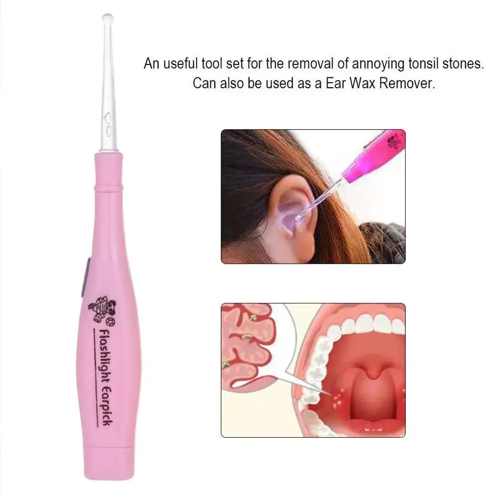 1Set LED Remover Tool Light Ear pick Steel Ear wax Cleaner Remover 3 Tips Irrigator Clean Ear Care Wax Cleaning Tools from PriceLows™
