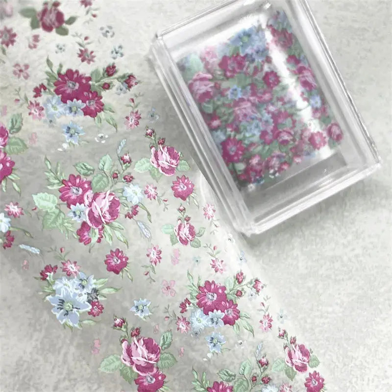 1Pc 100cm Flower Nail Foils for Transfer Paper Floral Stickers Rose Nails Wraps Tulip Nail Art Decorations from PriceLows™