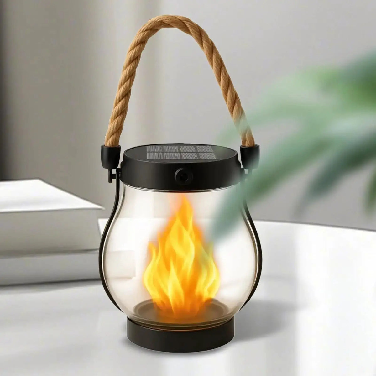 Solar Lantern | Waterproof Flickering Flame | USB Charging | Indoor Outdoor