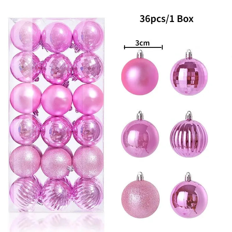 Christmas Tree Ornaments | Plastic Baubles | Indoor Decor | 24 Or 36 Pcs