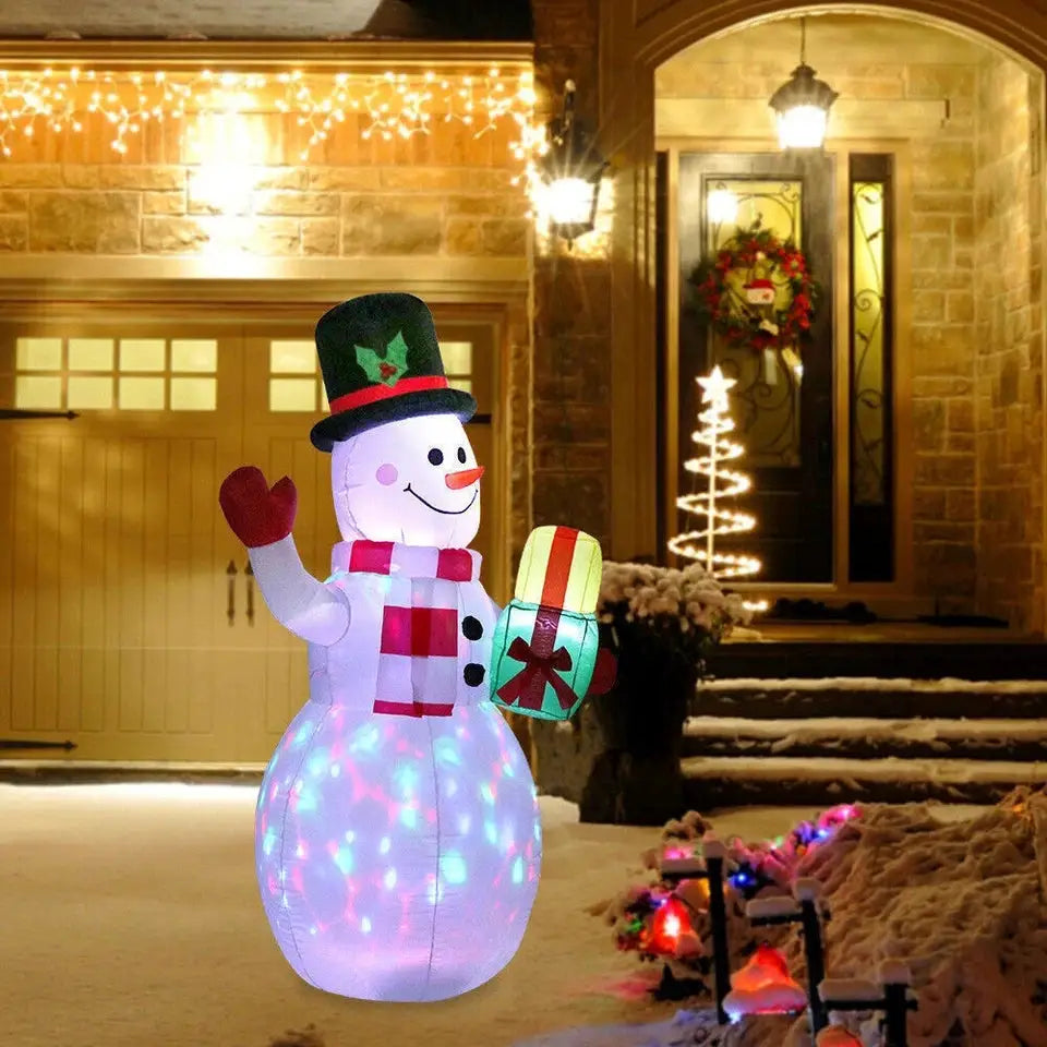 Christmas Inflatable Snowman | Rotating Led Lights | 5 Feet Size