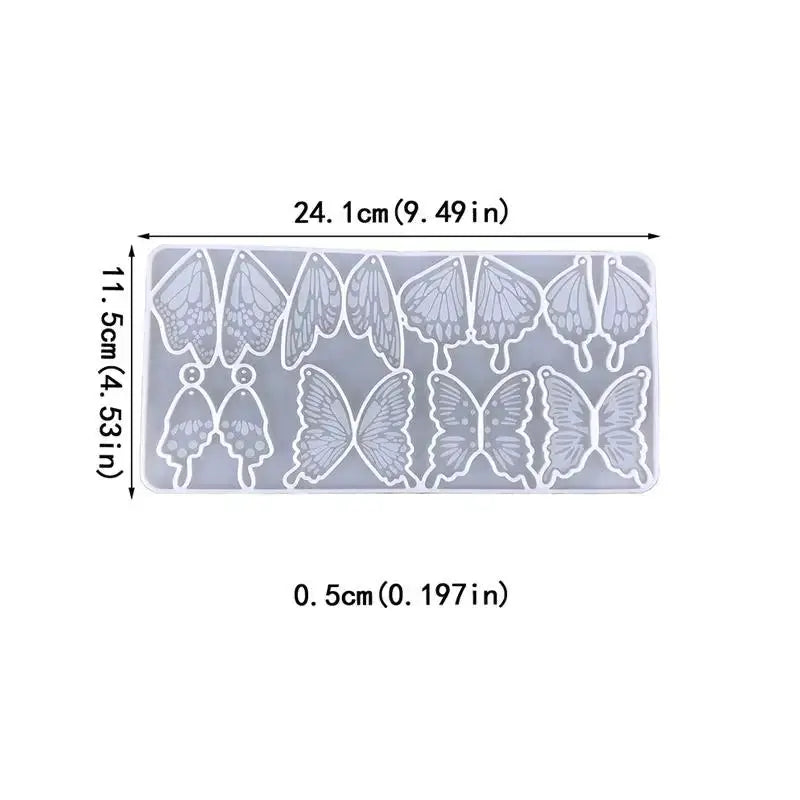 Silicone Resin Mold | Butterfly Wing Design | 3 Sizes | Earring Casting Tool
