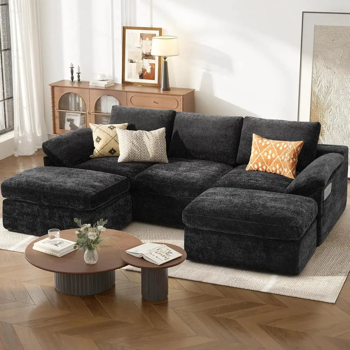 Modular Sectional Sofa | U-Shape Design | Deep Seat Comfort | 5-Seater from PriceLows™