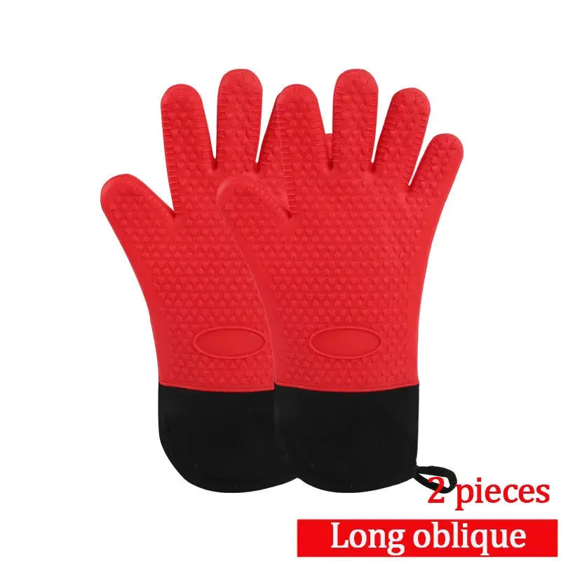 Silicone Heat Resistant Gloves | Non-Slip Grip | Oven Grill Mitts | 1-2 Pcs