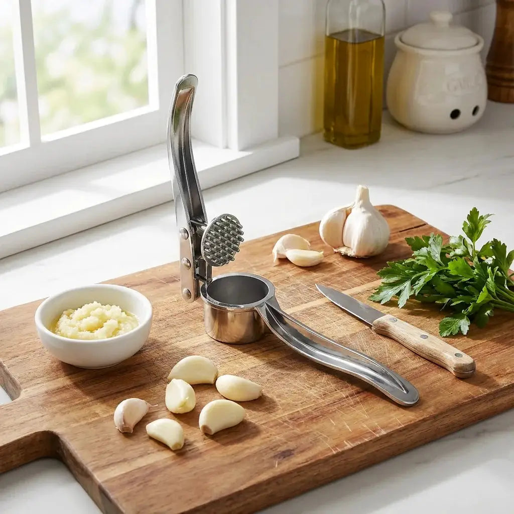 3-in-1 Aluminum Alloy Garlic Press, Nut Cracker & Bottle Opener. 18x5cm, Heavy Duty, Multipurpose Tool from PriceLows™
