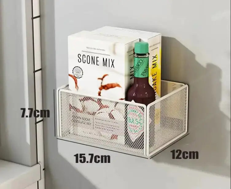 Household Wall Hanging Basket Kitchen Magnetic Attraction Storage Rack Refrigerator Magnetic Shelf Living Room Summary Holder from PriceLows™