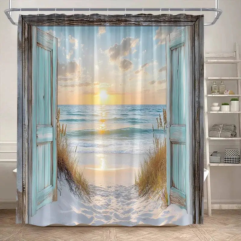 Ocean Animals Sea Turtle Shower Curtains Tropical Fish Coral Underwater Nature Scenery Child Bath Curtain Home Bathroom Decor from PriceLows™