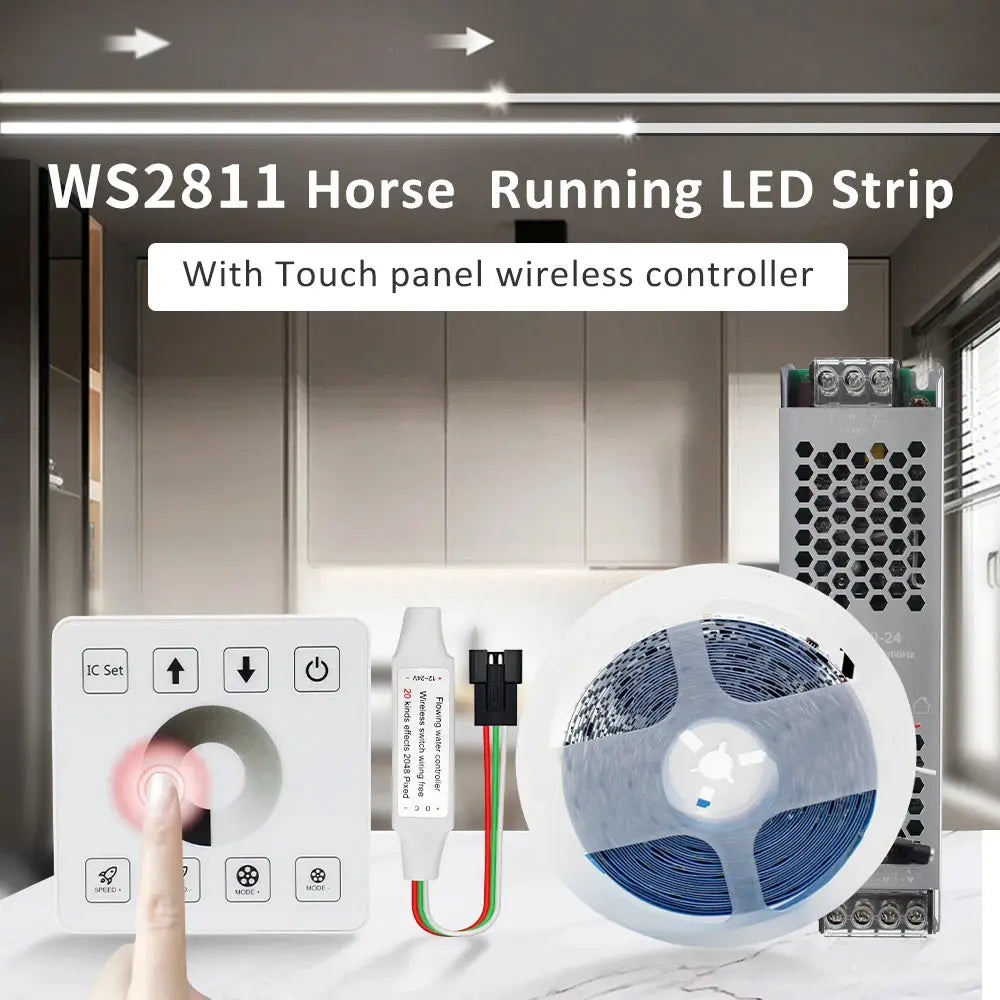 20M 15M 5M 10M Running Water Flowing LED Strip Light DC24 WS2811 SMD2835 Horse Race Pixel Addressable Flexible Linear Lamp Set from PriceLows™