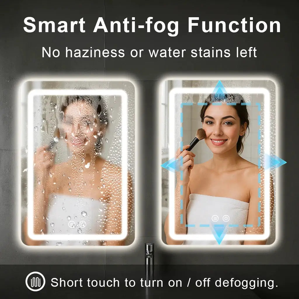 20x28 inch LED Bathroom Mirror Vanity Mirrors with Backlit Lights Fogless Makeup Mirror Wall Mounted with Demister from PriceLows™