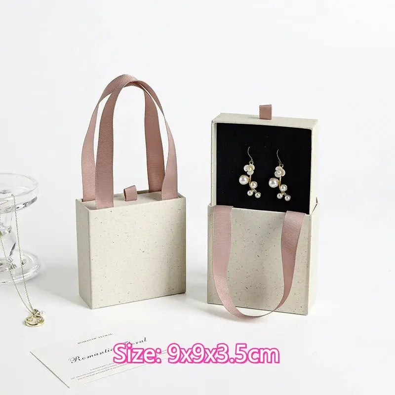 Paper Pull-Out Drawer Jewelry Box Handheld Jewelry Packaging Box Wearing Armor Ring Earring Necklace Storage Gift Box from PriceLows™