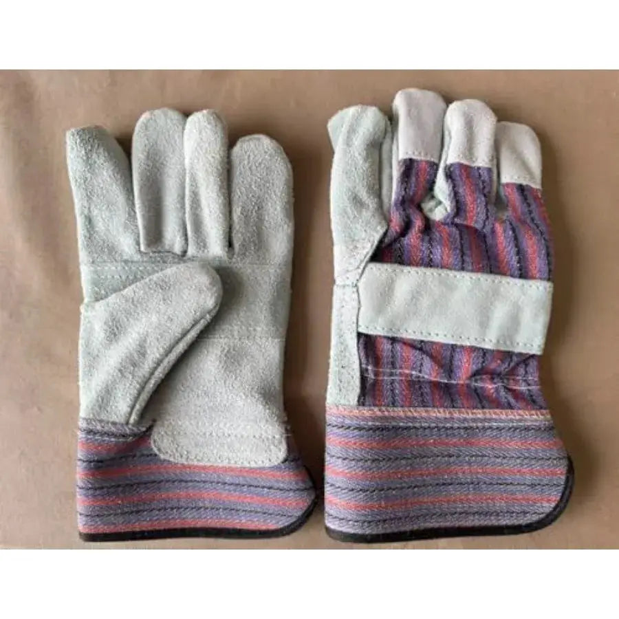 Leather Cotton Work Gloves for Garage Yard Garden Industrial Commercial Use One Size Fits Most 3 6 or 12 Pack from PriceLows™