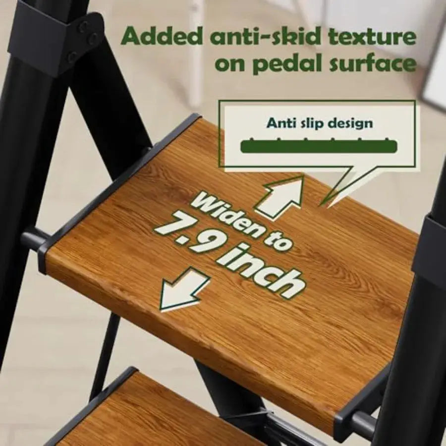 3 Step Ladder, Portable Folding Ladder with Wide Pedal, Lightweight Aluminum Step Stool with Convenient Handgrip, 330 lbs Capac from PriceLows™