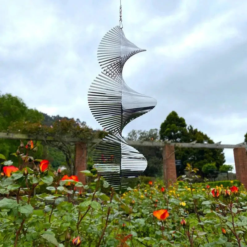 3D Rotating Wind Chimes Flip Spiral Pendant Patio Wind Spinner Bell For Home Garden Hanging Decoration Bird Reflectors from PriceLows™