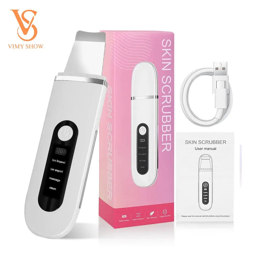 Ultrasonic Skin Scrubber Face Spatula Blackhead Remover EMS Facial Lifting Peeling Skin Care Tool Pore Deep Cleansing Machine from PriceLows™