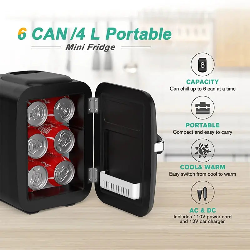 Crownful 4L Mini Fridge 110V 220V Beauty Makeup Skincare Refrigerator AC/DC Heated Cooling Beauty Refrigerator Car Mini Fridge from PriceLows™