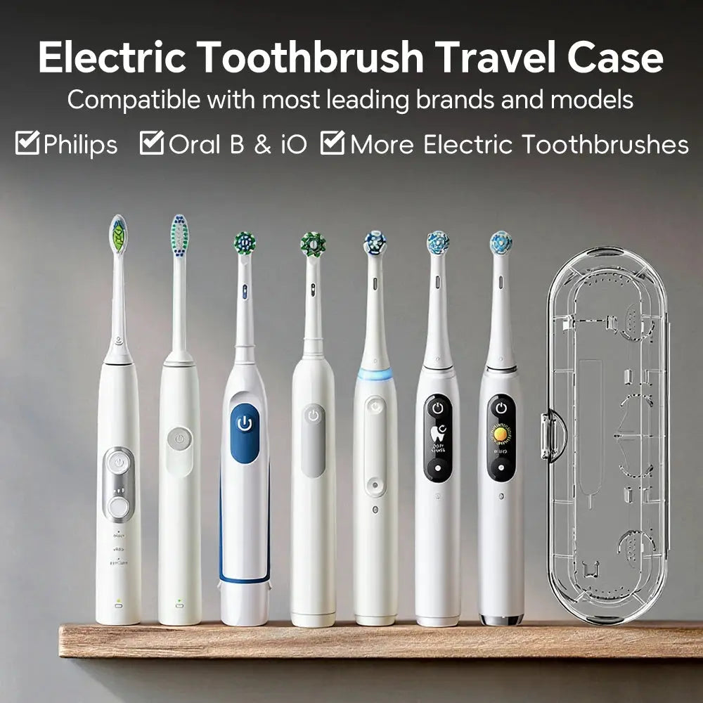 Clear Toothbrush Travel Case Compatible with Oral B, iO & Philips Sonicare Electric Toothbrush, Portable Protective Storage Box from PriceLows™
