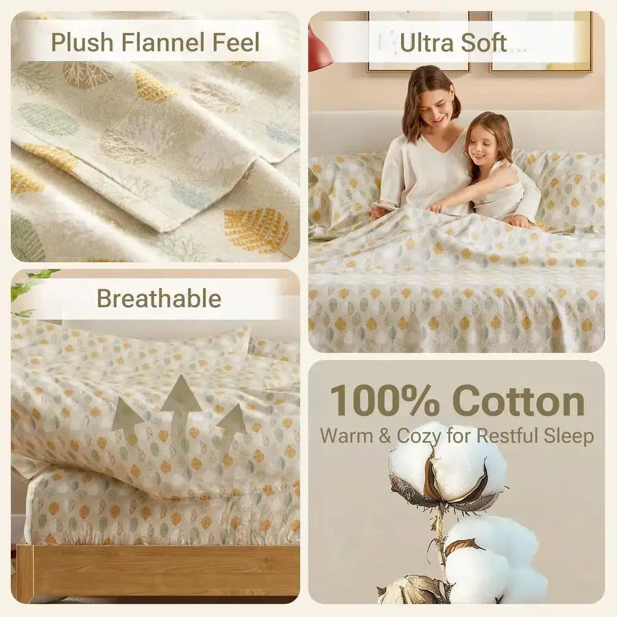 North by Flannel Sheets Queen Size, Cozy 100 Cotton Flannel Bed Sheets, Ultra Soft Cute Sheet Set, Novelty Print Themed Cold Wea from PriceLows™