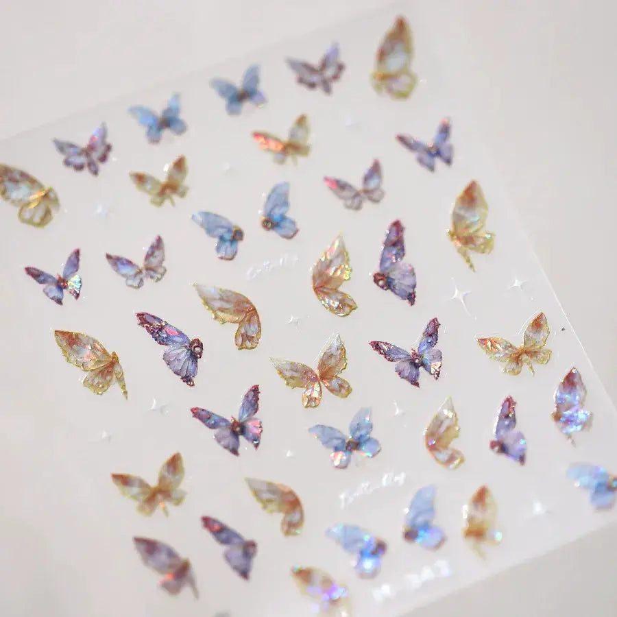 1Pcs 5D Embossed Aurora Butterfly Nail Art Stickers Self Adhesive Decals For Nails Decoration DIY 3D Acrylic Nail Supplies Parts from PriceLows™