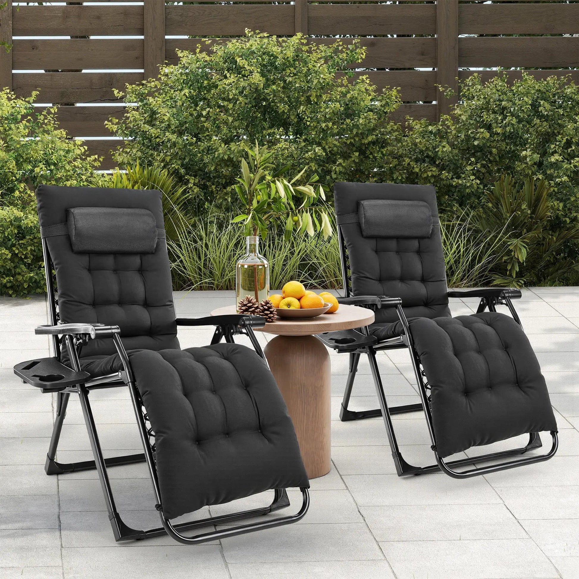 JHK Zero Gravity Recliner Camping Patio Lounge Chair Folding Portable with Cup Holder Trays Removable Cushion For Outdoor Garden from PriceLows™