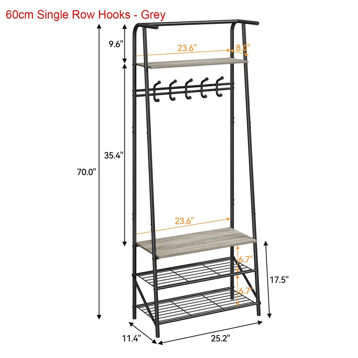 Coat Rack Shoe Bench, 4-in-1 Hall Trees Entryway Bench with Coat Rack and Shoe Rack, Steel Frame Storage Shelf and Hanging Bar from PriceLows™