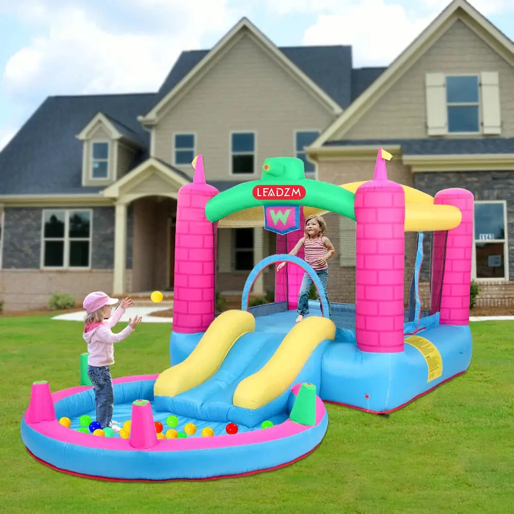 Inflatable Bounce House Water Park Slide Bouncer Climbing Wall Bouncy Castle Large Jumping Area Ideal Kids Jumper from PriceLows™