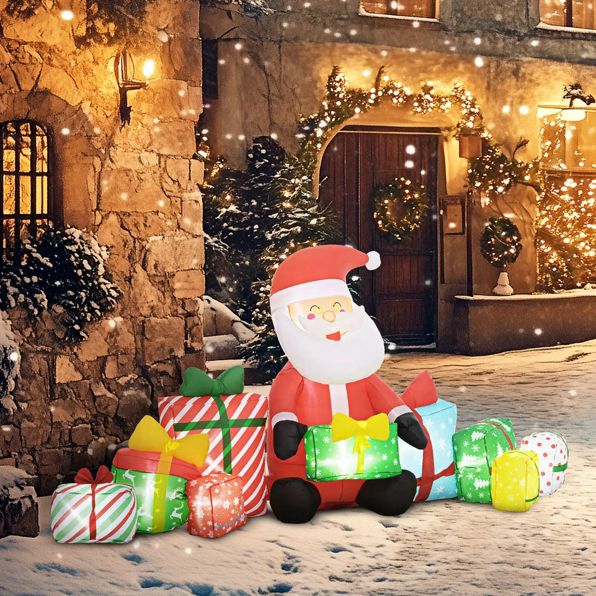 Outdoor Santa Claus Inflatable | 4.4 Ft With Gifts | White Led Lights