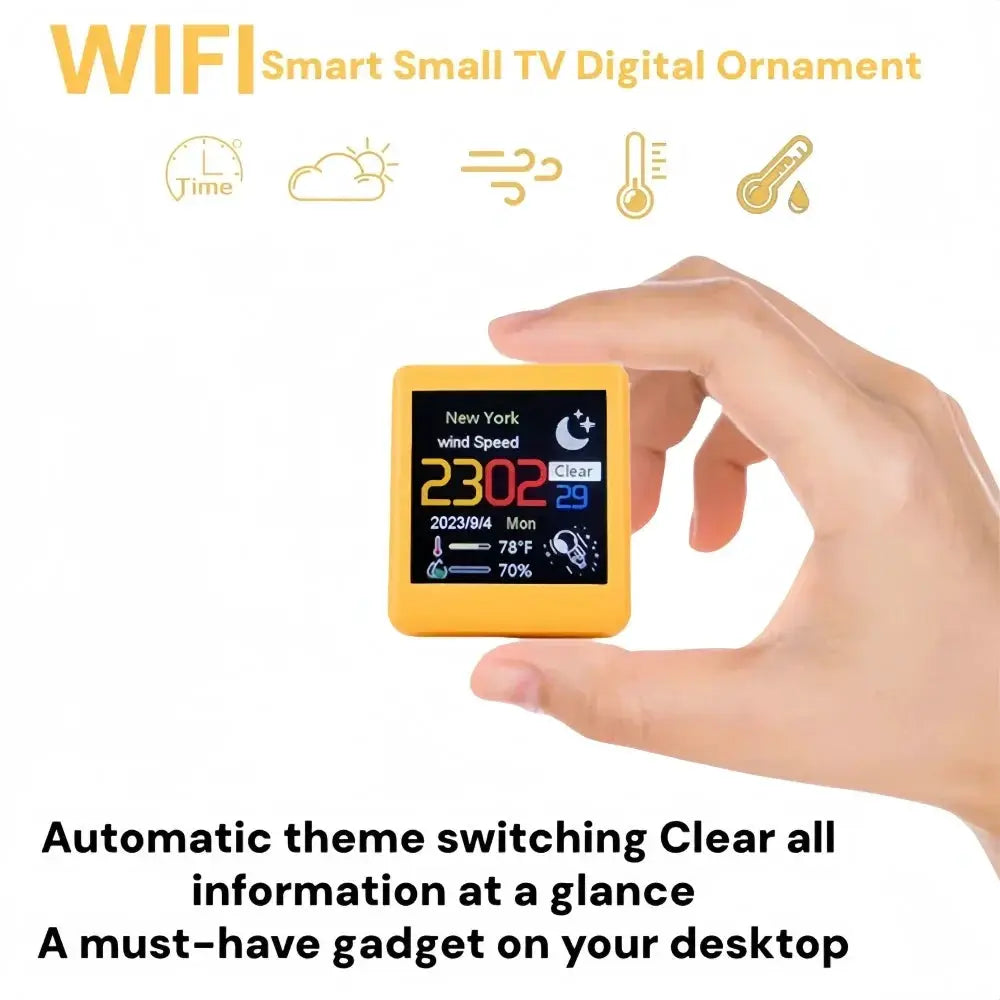 Small Portable Smart Wifi Weather Station Display Weather Temperature Humidity Time Alarm Clock Desktop Decoration from PriceLows™