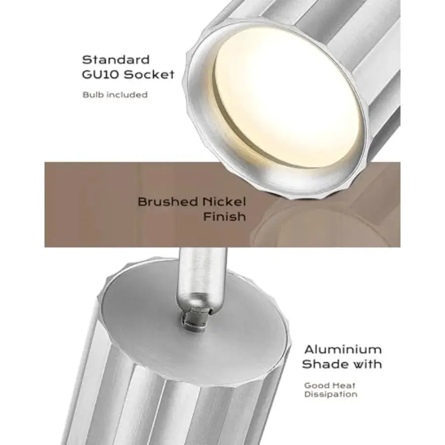 Track Lighting Fixtures Ceiling, 5 Light Brushed Nickel Track Lighting, 3000K GU10 Bulbs Included, 43.7" LED Track Lights for K from PriceLows™