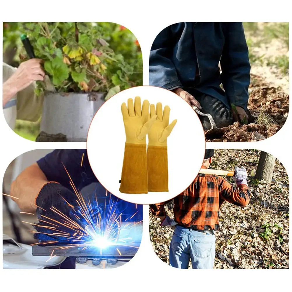 1 Pair Long Thorn Proof Gardening Gloves with Forearm Protection Leather Labor Protection Long Elbow Gloves Best Garden Gift from PriceLows™