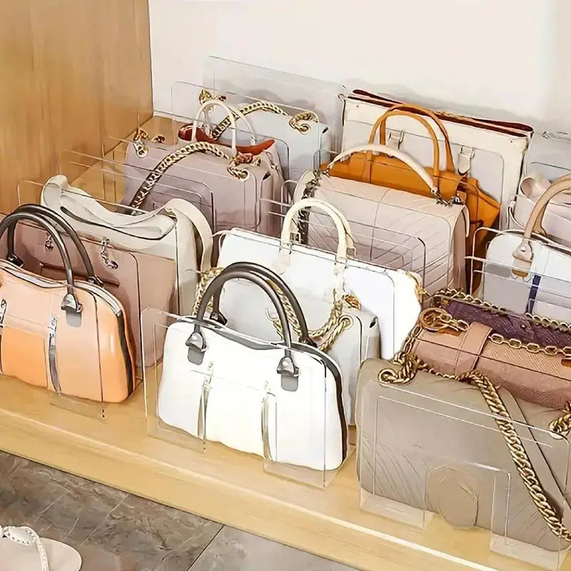 4 Slots Handbag Storage Racks Transparent Wardrobe Divider Shelf Acrylic Storage Holder Closet Organizer Bags Display Racks from PriceLows™