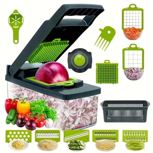 Vegetable Chopper | 14-in-1 | Stainless Steel Blades | One Size