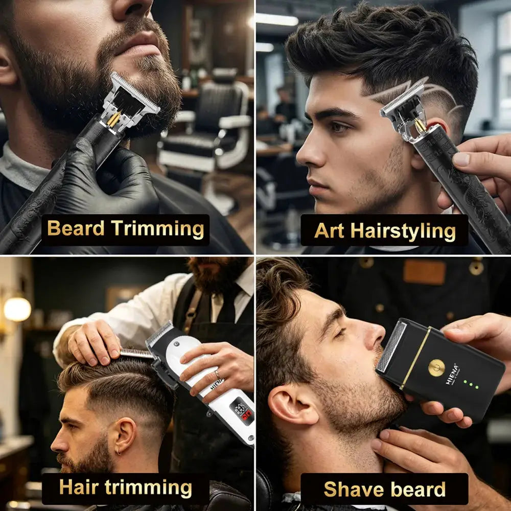 Professional Barber Kit | Cordless Clipper | Stainless Steel Blades | Home Use