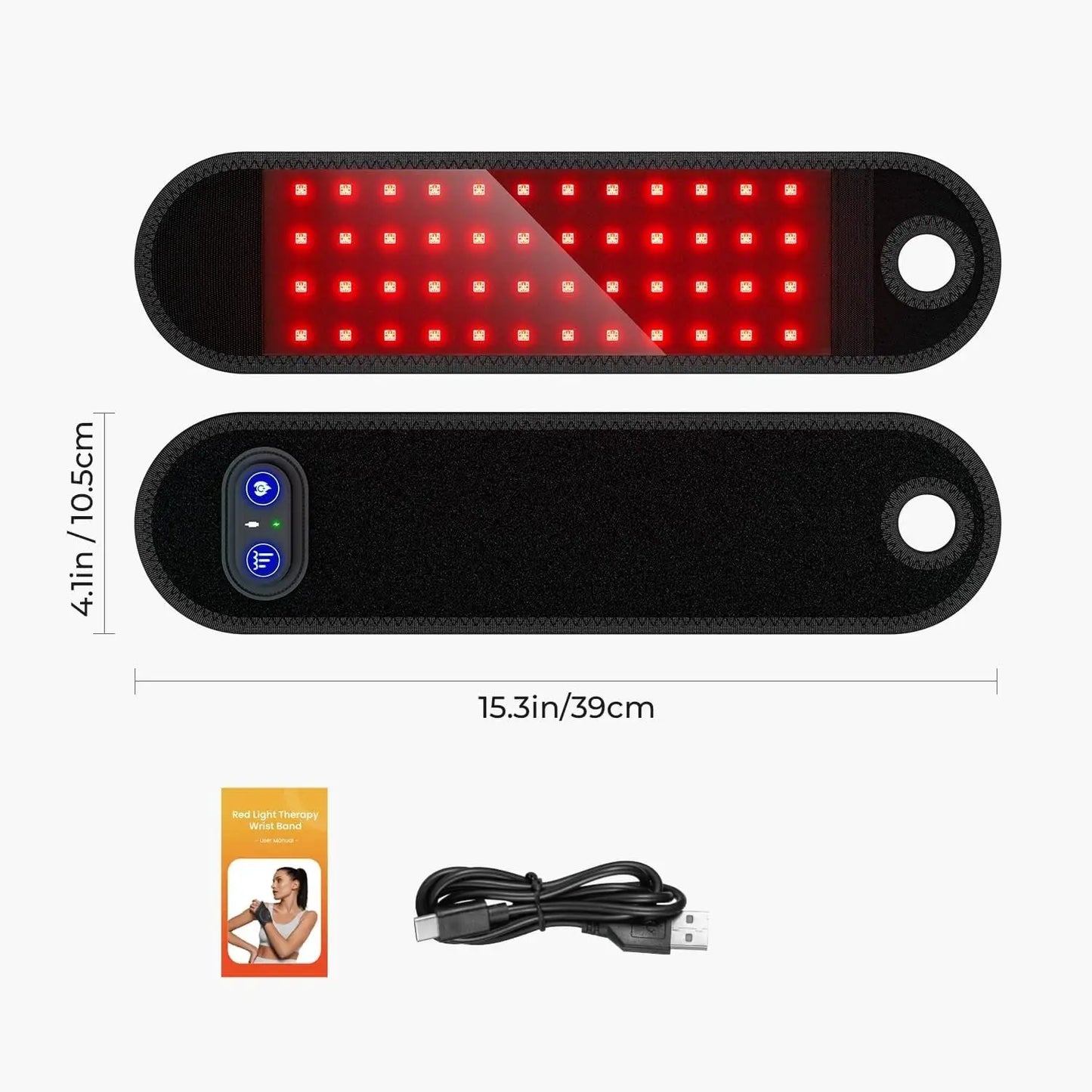 Red Light Therapy Wrist Wrap | 660Nm 850Nm | Rechargeable | Wireless Hand Support