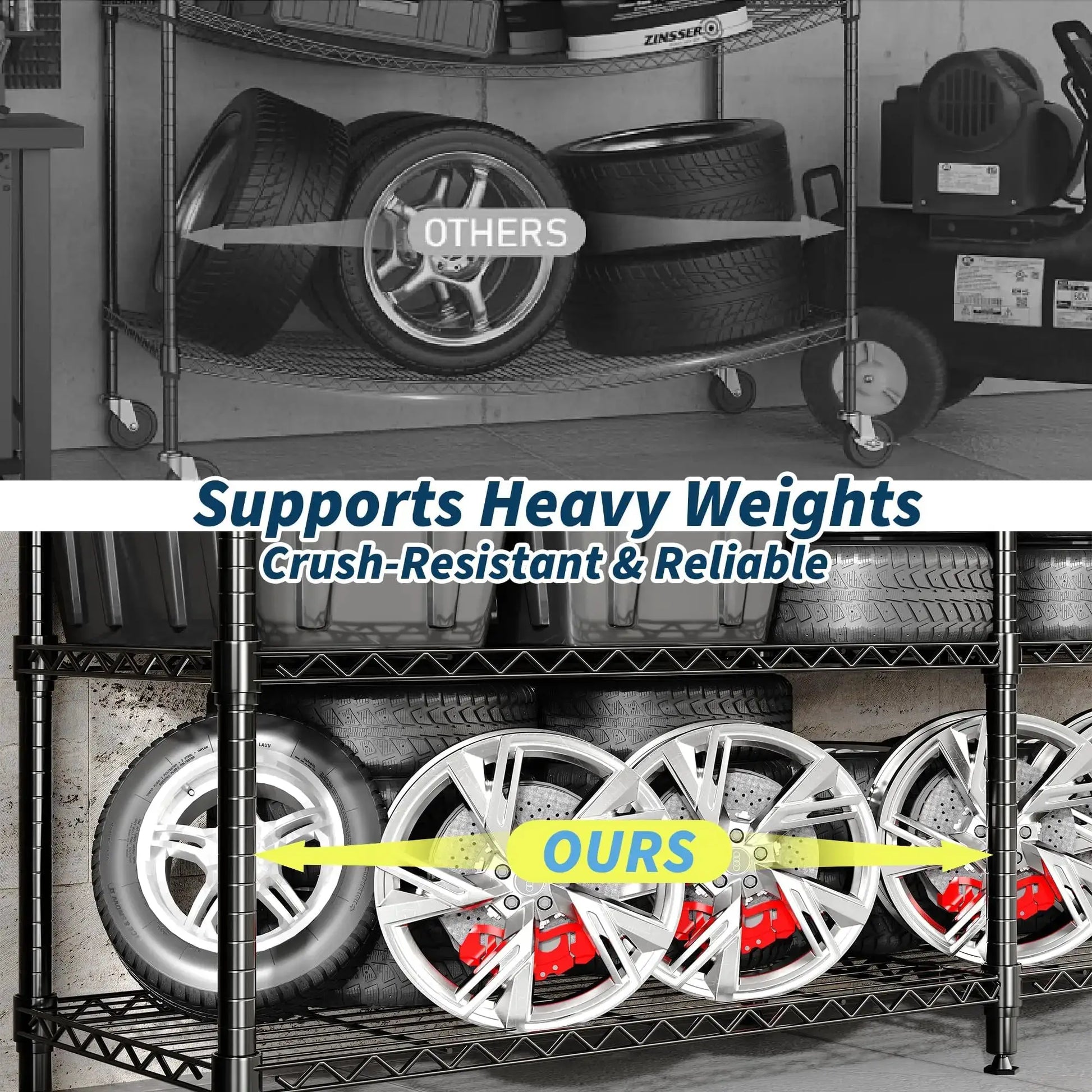 4-Tier Heavy Duty Metal Shelving Unit, Adjustable Height & Feet, Sturdy Thickened Construction, High Weight Capacity, Easy to Assemble for Garage, Pantry, Basement, Kitchen, 13.8" D x 59" W x 59.5" H from PriceLows™