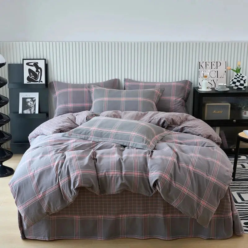 Duvet Cover | 100% Cotton | Plaid Style | 160X210 And 220X240