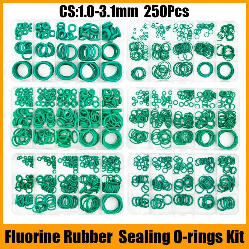 FKM O-ring Green Fluororubber Rubber Sealing Gasket O Ring CS1.5/2.0/2.4/3.1mm Oil Resistant Acid Alkali Resistant O-Ring Kit from PriceLows™