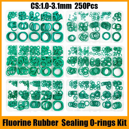 FKM O-ring Green Fluororubber Rubber Sealing Gasket O Ring CS1.5/2.0/2.4/3.1mm Oil Resistant Acid Alkali Resistant O-Ring Kit from PriceLows™